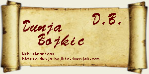 Dunja Bojkić vizit kartica